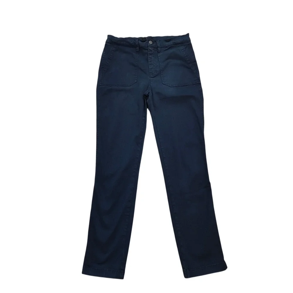 J.Crew Navy Blue Utility Chino Pants Slim Straight Patch Pocket Career 28 Tall